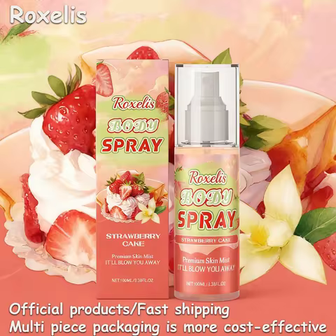 Roxelis Juicy Strawberry Cake Body Mist, Long Lasting Fresh & Soft Scent, Elegant Multi-Layered Perf