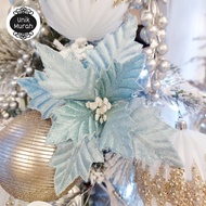 Christmas Decorations - Poinsettia-S Icy Blue 1's