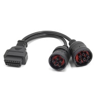 Best OBD2 Truck Diagnostic Tool 16 Pin Cable J1708 J1939 Connector OBD To OBD2 6 Pin 9 Pin for Cummi