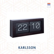 荷蘭Karlsson Flip clock Boxed XL金屬啞黑翻頁鐘(掛牆/放桌兩用