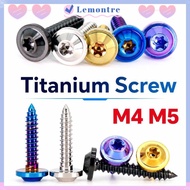 LEMONTRE Self Tapping Screw, Titanium GR5 Torx Umbrella Screw, M4 M5 Torx Drive Titanium Fastener