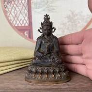 Antique Tibetan Lotus Peanut Green Tara Buddha Statue Desktop Household Ornaments Nepal Worship Mast