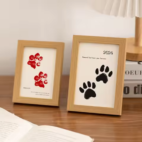 Five Inch Dog Paw Print Photo Frame Pet Footprint Handprint Commemorative Frame Decorative Display K