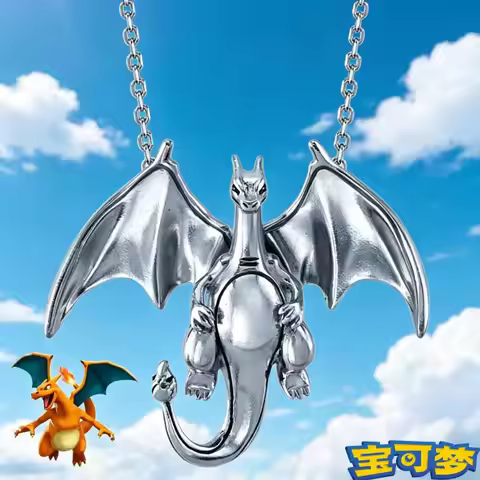 Hot Pokemon Charmander Gengar Anime Cartoon Necklace Derivative Peripherals Pendants Fashion Accesso