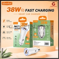 Abodos AS-GS20 38W Smart Car Charger | PD20W QC18W Fast Charge USB+C Dual Port Car Adapter 🚘