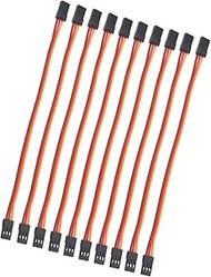 10PCS 3-Pin Servo Extension Cable Cord 20cm/8'' 7.87 inch Female to Male Lead Wire Connector JR for 