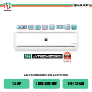 Sharp AHXP13YMD J-Tech Inverter Air Conditioner 1.5 HP Plasmacluster Technology Self-Clean 5 Star Ra