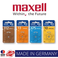 MAXELL Size 10 / 13 / 312 / 675 Hearing Aid Batteries Siemens (6 pcs)