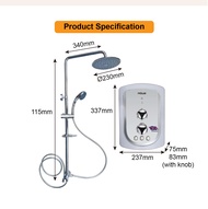Aerogaz/Mowe Instant Water Heater With Rain Shower Set MW899EPS