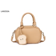 SUSU-LARISSA CUTE TOAST CHARM HAND CARRY CROSSBODY BOSTON BAG WOMEN'S BAG BEG WANITA (2875)