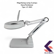 LT-86C Magnifying Glass Lamp | Magnifying Table Lamp 3x 5x/ 8x/ 10x/ | 12.5 cm Lens & Bright LED Lig