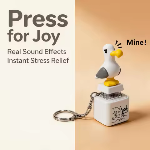 Keychain Seagull Sound FTCY Mine Bird Keychain Luminous Sounding Stress Relief Sound Seagull Creativ