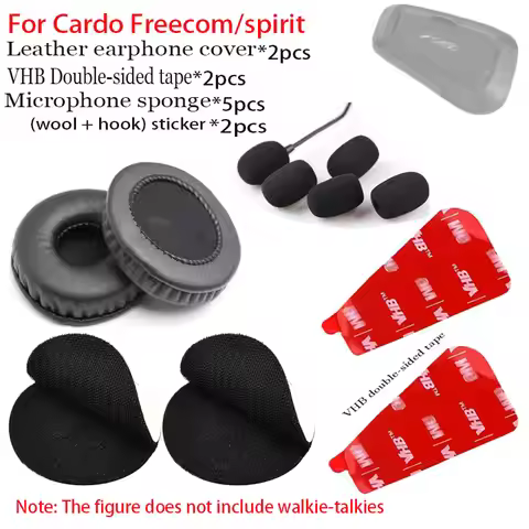 Helmet Bluetooth headphones leather cover and double-sided adhesive and sponge liner For Cardo Freec