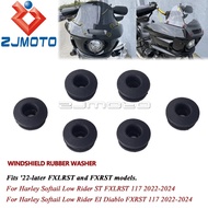 6 PCS Motorcycle Windshield Rubber Washer For Harley Softail Low Rider EI Diablo FXRST 117 FXLRST 20