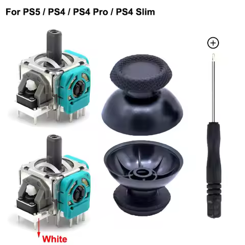 1set = 2pcs 3D Joystick Adjustable Resistor 2k3Ξ© + 2pcs Thumb Stick Cap +1pc Screwdriver for PS5 Con