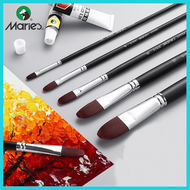 Marie's 6pcs Acrylic Brush Set Gouache Oil Painting Brush Kit Watercolor Paint Pen Professional Art Students Flat Round Head Nylon Brush