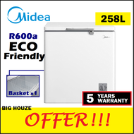 Midea 258L Chest Freezer WD-260WA R600a Eco Friendly Energy Saving Peti Sejuk Beku FREE Basket