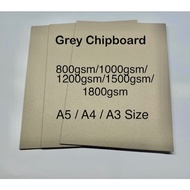 Grey Chipboard / A5 / A4 / A3 / Packing 10pcs /20pcs / 800gsm/1000gsm/1200gsm/1500gsm/1800gsm