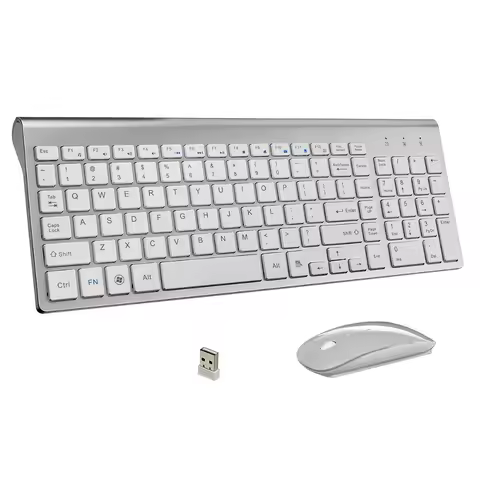 Ultra-Thin Business Wireless Keyboard and Mouse Combo 102 Keys Low-Noise Wireless Keyboard Mouse for