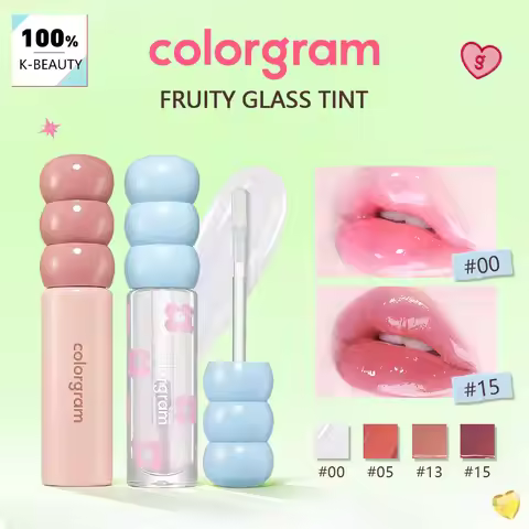 COLORGRAM FRUITY GLASS TINT,High Shine&Dewy Finish,Non-Sticky&Transfer-Resistant,Daily Wear Gloss,Ko