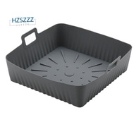 23cm/9Inch Square Large Silicone Air Fryer Liners Mold for  Air Fryer 6-8QT Reusable Airfryer Oven B