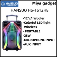HANSUO HS-TS12H8 New arrival Plastic Rechargeable subwoofer 12 inch audio speaker