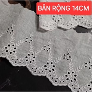 Coarse lace, white, size 10 cm to 35 cm (1 meter)