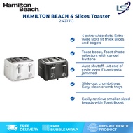 HAMILTON BEACH 4 Slices Toaster 24217G | 4 extra-wide slots | Auto shutoff | Easy-clean crumb trays