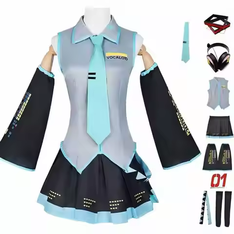 Hatsune Miku Cosplay Costume Anime Virtual Idol Role Play Performance Outfit Set Halloween Carnival 