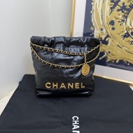 Chanel 22bag mini 黑色金扣 小垃圾袋 購物袋