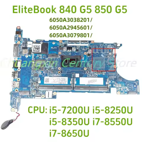 6050A2945601/3079801/2945601 is suitable for HP EliteBook 840 850 G5 laptop motherboard with CPU I5 
