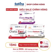 Set of 3 Chela Ferr Forte(11,4g) - Chela Calcium D3 36,6mg-Chela-Mag B6 19,4g (Olimp Labs). Foods th