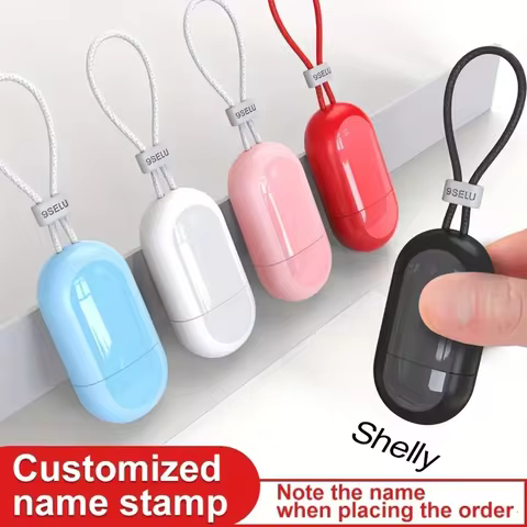 1pc Customized Personal Name Stamp Black/white/red/blue/pink Handwritten Signature Seal Engraving Cu