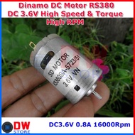 Terbaru Dinamo DC Motor RS380 RS 380 3.6V High RPM Speed High Torque