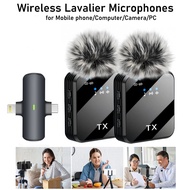 Wireless Lavalier Microphone Portable Audio Video Recording Mini Mic for IOS Phone Android Phone Out