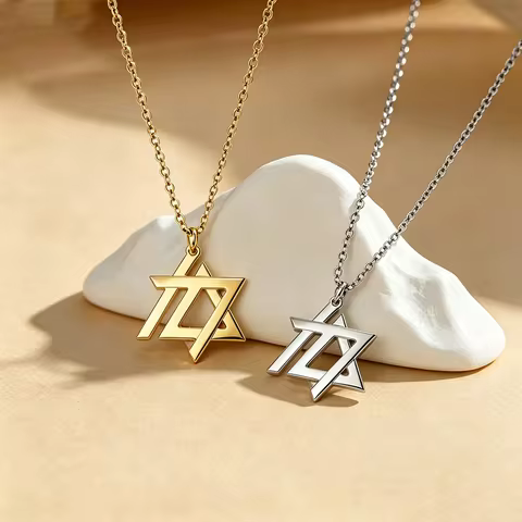 October 7th Chai Magen David Pendant Necklace for Women Men Star of David Jewish Star Necklace Judai