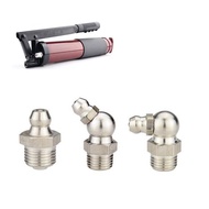 10Pc Butter Gun Fittings M6 M8 M10 Male Thread Grease Zerk Nipple Oil Mouth 45 90 Degree Universal Joint Grease Gun Nozzles