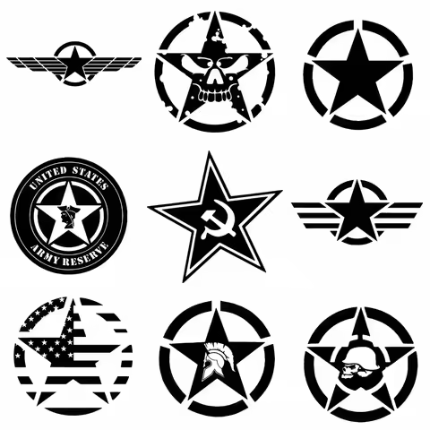 Car Stickers Interesting Army Five Stars Vinyl Decals Car Motorcycle Rear Window Decorative Fashion 