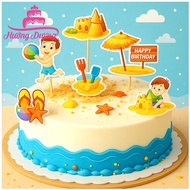 Beach boys' cake accessories set
