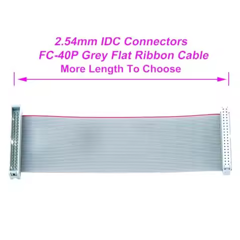 2.54mm IDC Flat Ribbon Cable 40-Pin Male to Female IDE Extension, 30cm for PCB Electronics DIY (1PCS