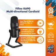 Fifine K690 Multi-directional Cardioid, omnidirectional, bi-directional and stereo Condenser Professional USB Microphone