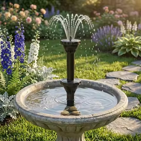 Fountain Nozzle Set Designed for Use with Submersible Pumps to Create Dynamic Water Effects in Small