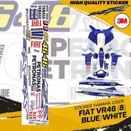 Stripe Yamaha 125zr [ 3M Sticker ] Y125zr Fiat Vr46 (8) White Motorcycle Sticker High Quality