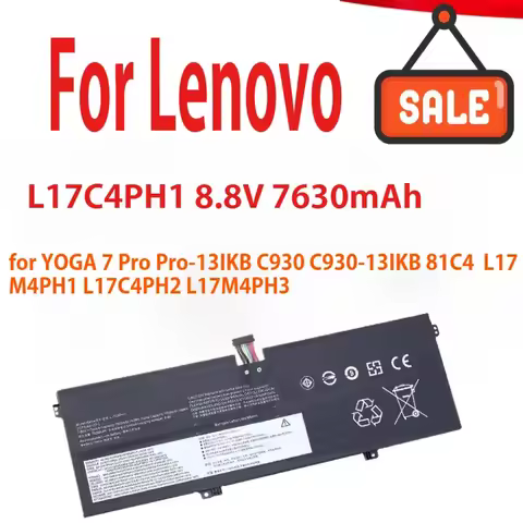8.8V 7630mAh Laptop Battery L17C4PH1 For Lenovo YOGA 7 Pro Pro-13IKB C930 C930-13IKB 81C4 L17M4PH1 L
