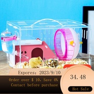 NEW Simple Pet Hamster Cage Oversized Villa Hamster Cage Acrylic Transparent Hamster Nest Running Wheel Bathroom Molar