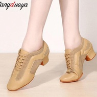 ETXModern Latin Suede Salsa Tango Ballroom Dance Shoes Breath Dance Shoes Sneakers For Woman Practice Shoes Modern Dance Jazz Shoes