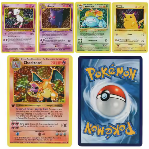 151Pcs/Box Pokemon Flash Cards Limited Edition Charizard Blastoise Venusaur pikachu 1996 First gener