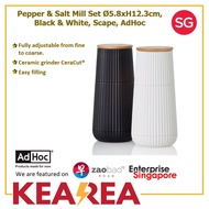 AdHoc Scape Pepper & Salt Mill Set Ø5.8xH12.3cm, Black & White