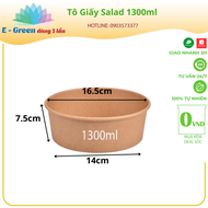[Freeship + Giảm Giá 5K] 100 Tô Giấy kraft nâu đựng thức ăn salad bánh bông lan bánh bơ tỏi có nắp P