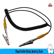 LUMINISCENCIA Anti-Static ESD Grounding Cable, 2mm Black Coiled Cord, 180cm / 71" Male-to-Female Pol